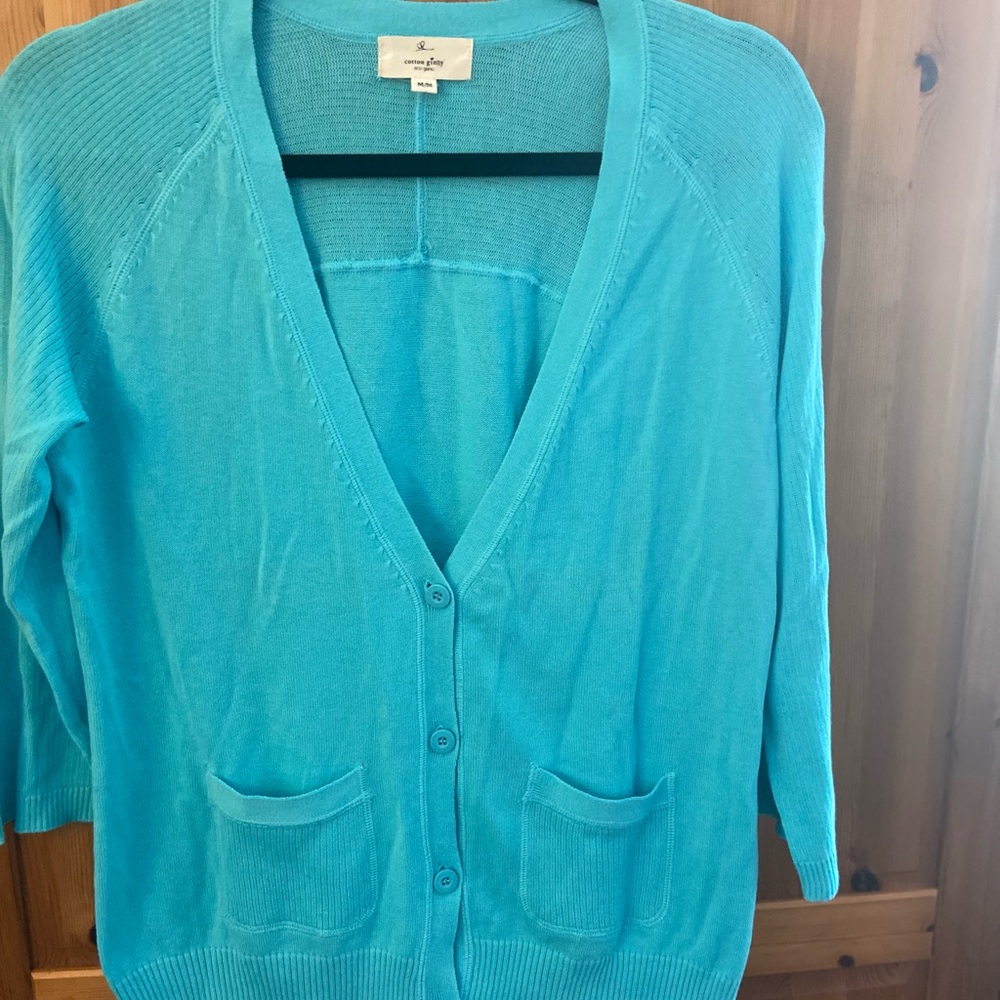 Women's Blue Cardigan Sweater